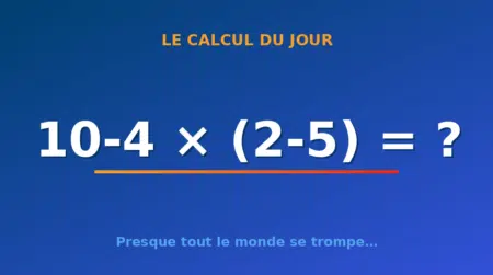 Le calcul du jour : 10-4 × (2-5) — lundi 28 septembre 2026
