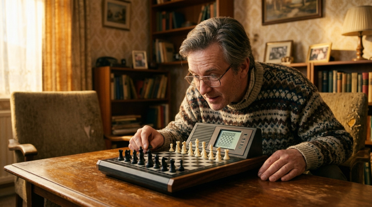 Jouet électronique d'échecs vintage des années 80