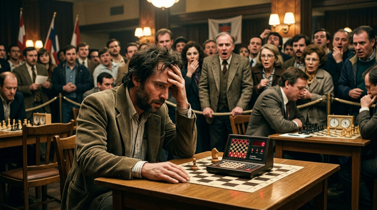 Joueur d'échecs professionnel stupéfait face au jouet