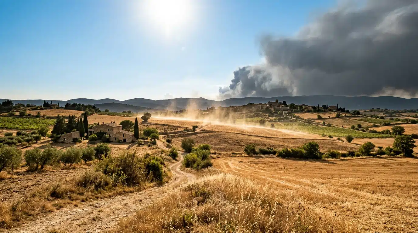 Paysage français sous un soleil de fin d'été