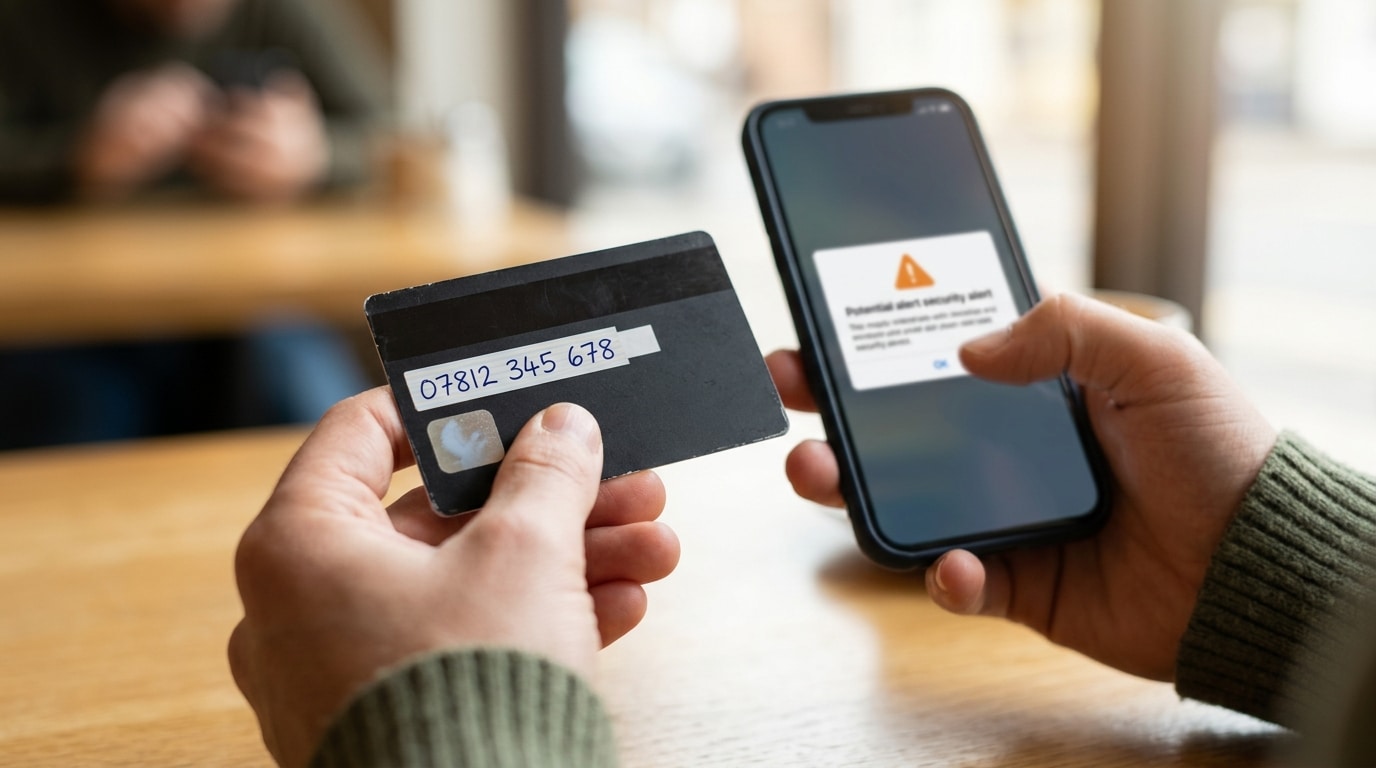 Carte bancaire et téléphone avec notification de sécurité