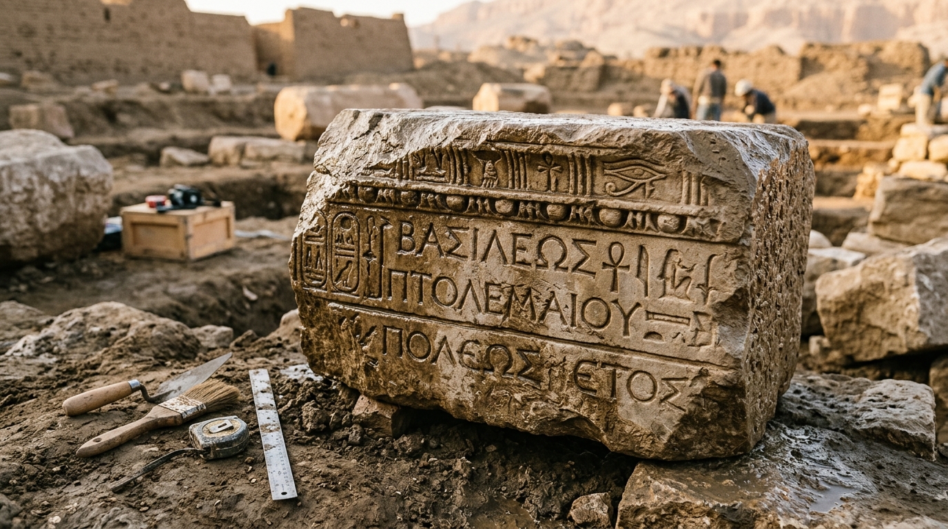 Détail sculpté d'un bloc archéologique sous-marin ancien