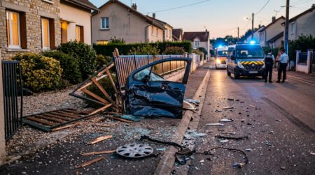 Clôture de jardin endommagée après un choc violent