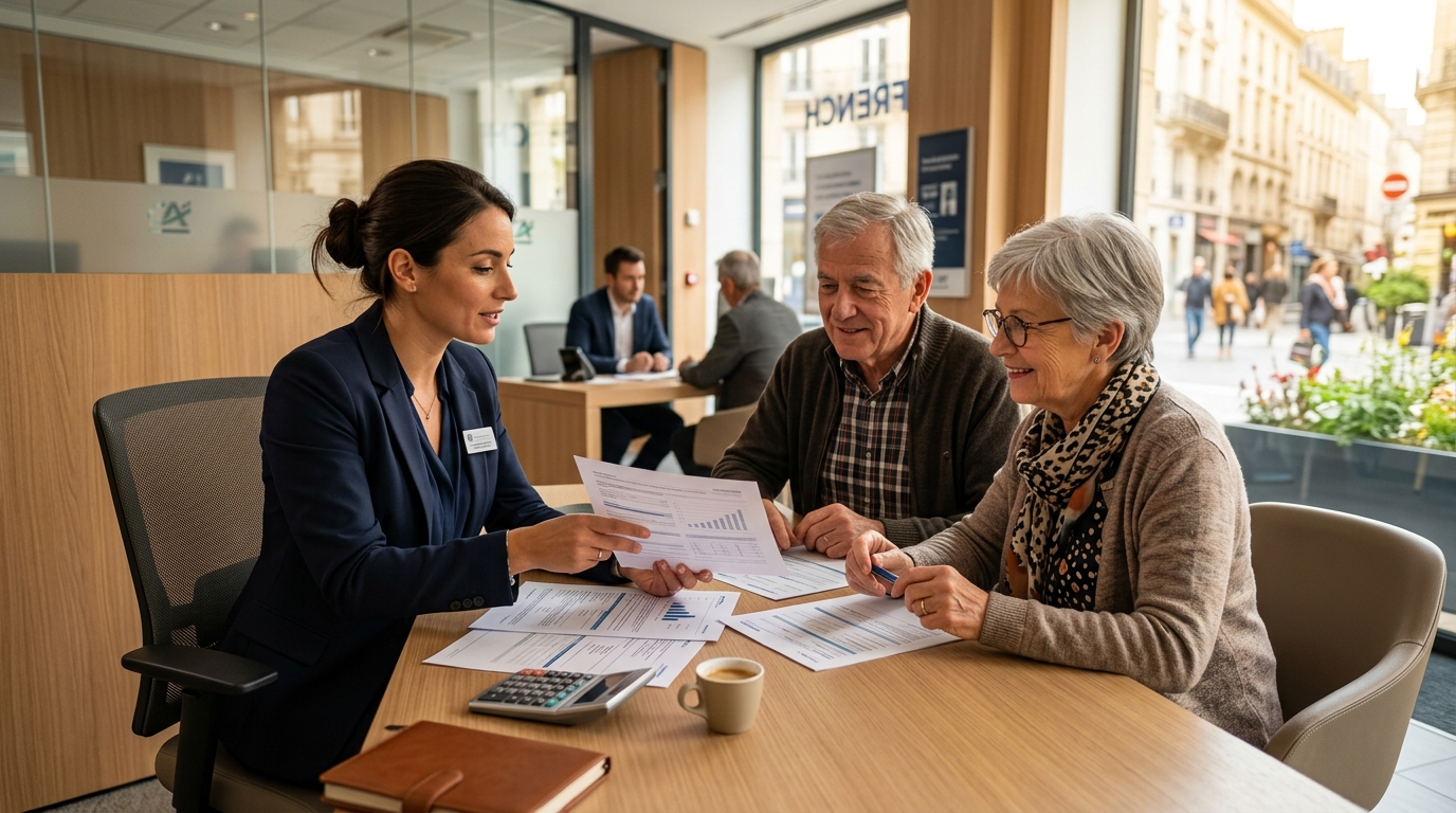 Conseiller bancaire expliquant les règles du Livret A