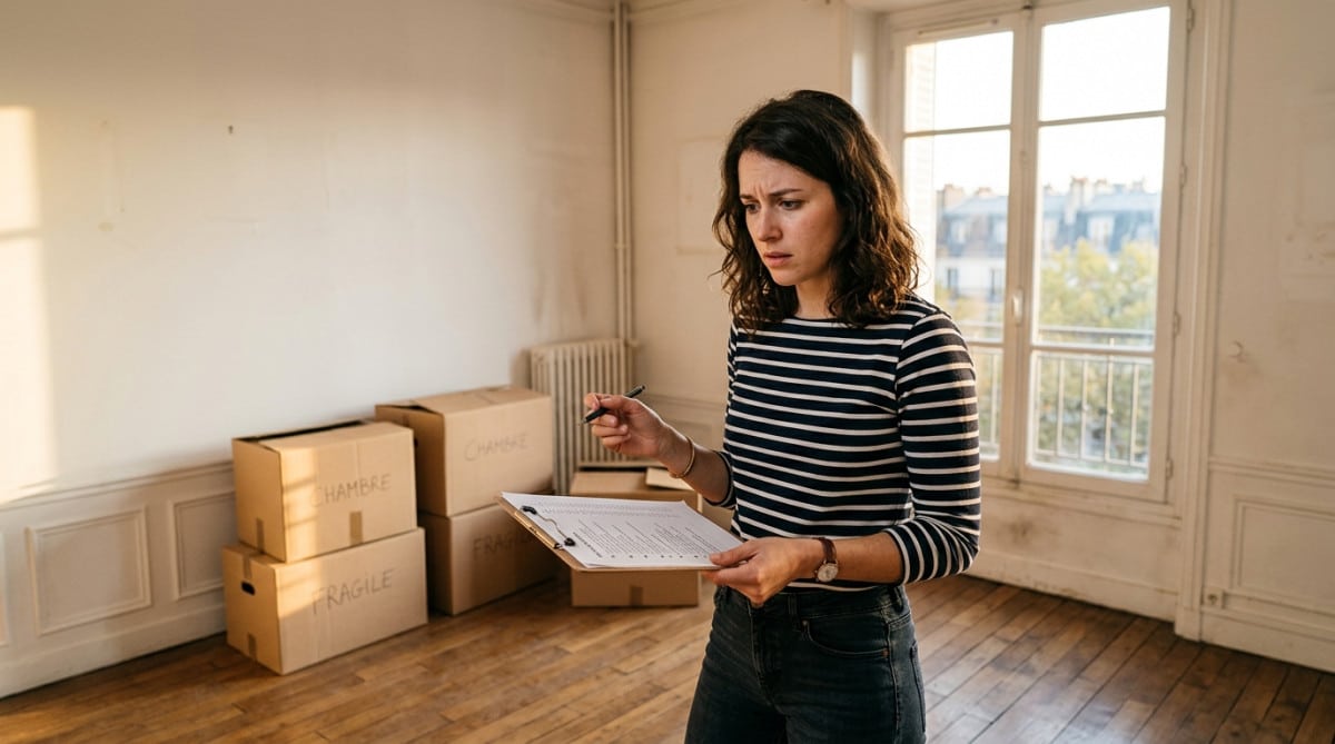 Locataire vérifiant l'état des lieux de sortie
