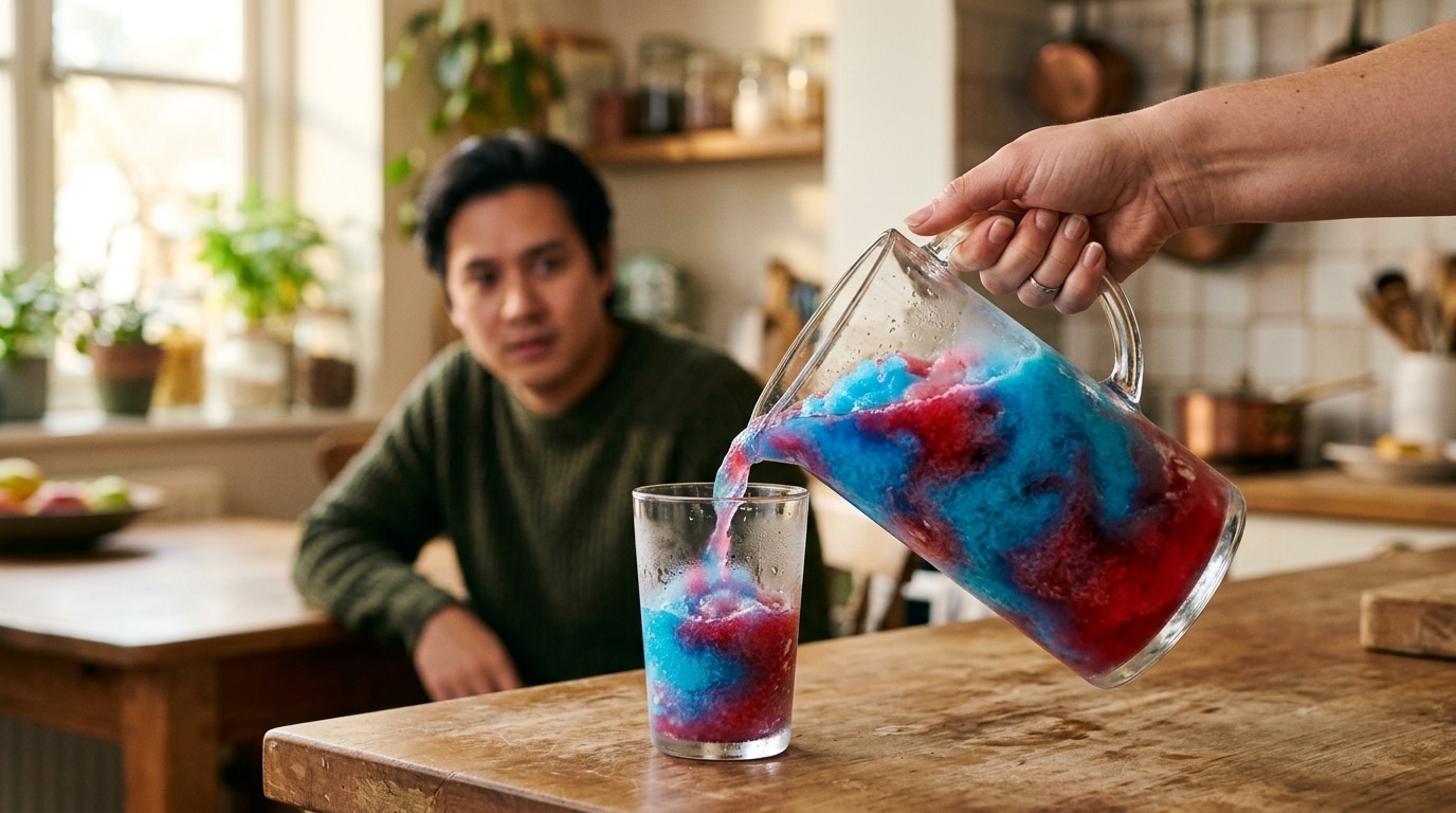 Verre de granité glacé versé à la main
