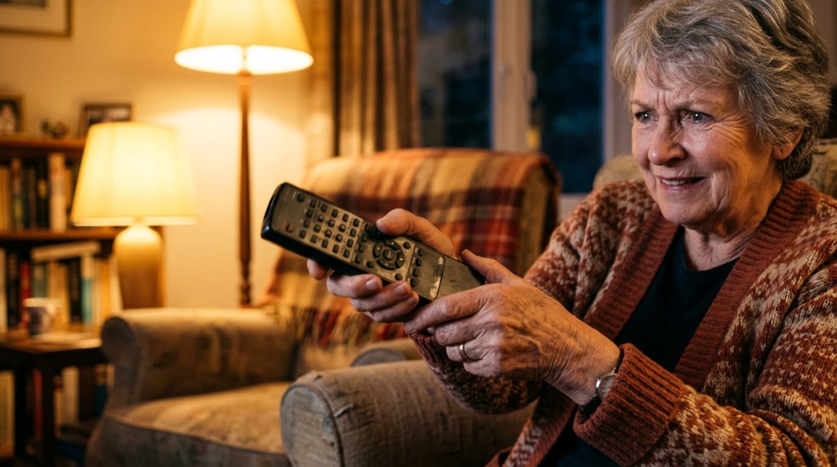 Main secouant une télécommande de télévision en panne