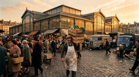Marché des Halles de Paris sous les pavillons Baltard
