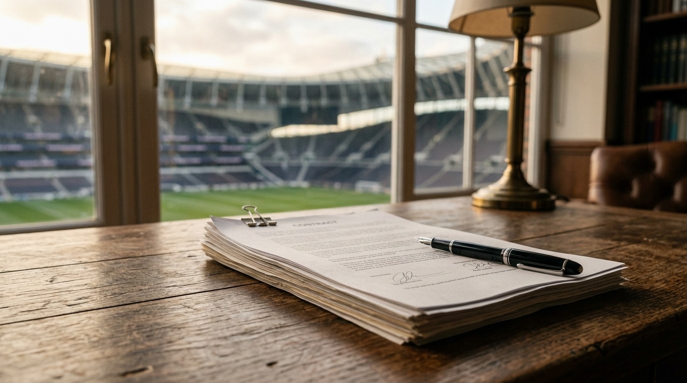 Documents de contrat et stylo sur bureau de club