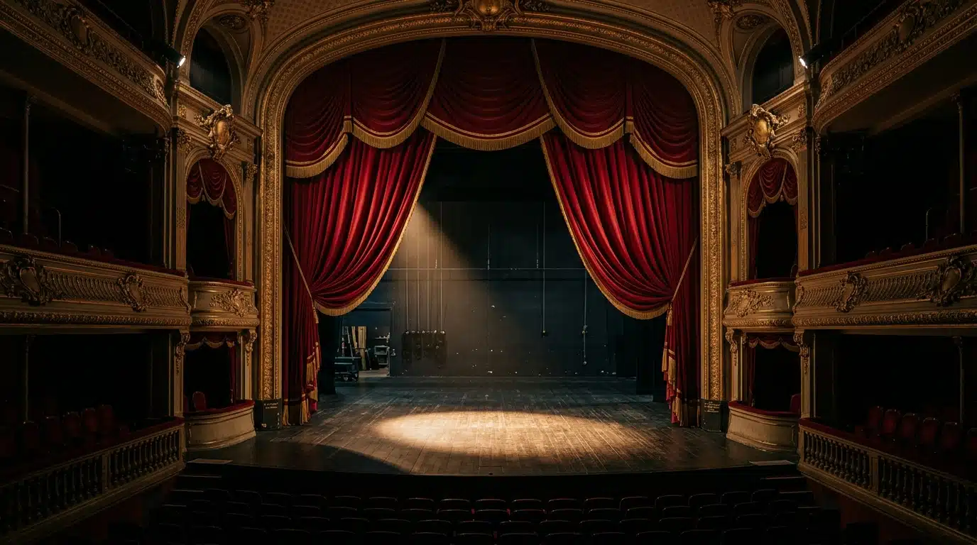 Scène de théâtre vide avant une représentation