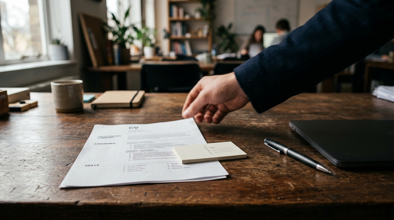 CV et documents professionnels posés sur un bureau