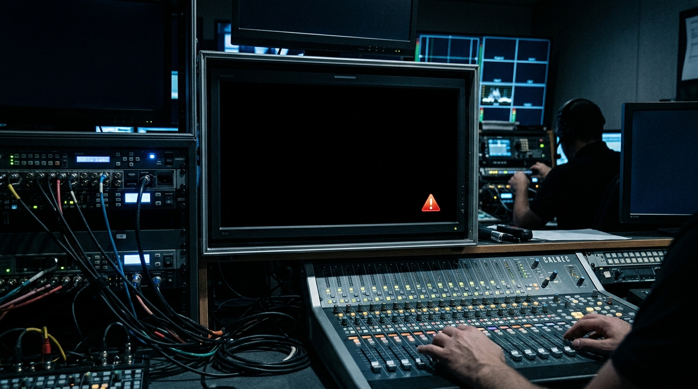 Écran de télévision noir après interruption du direct