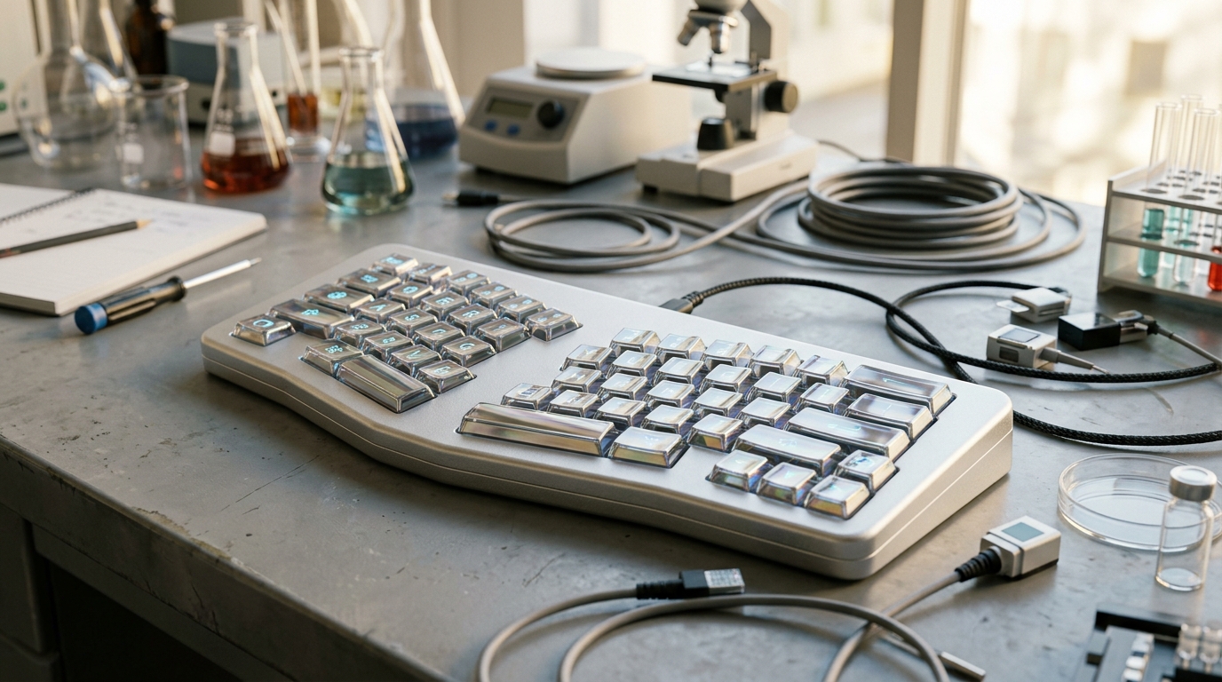 Clavier spécial aux ressorts en argent pour l'expérience