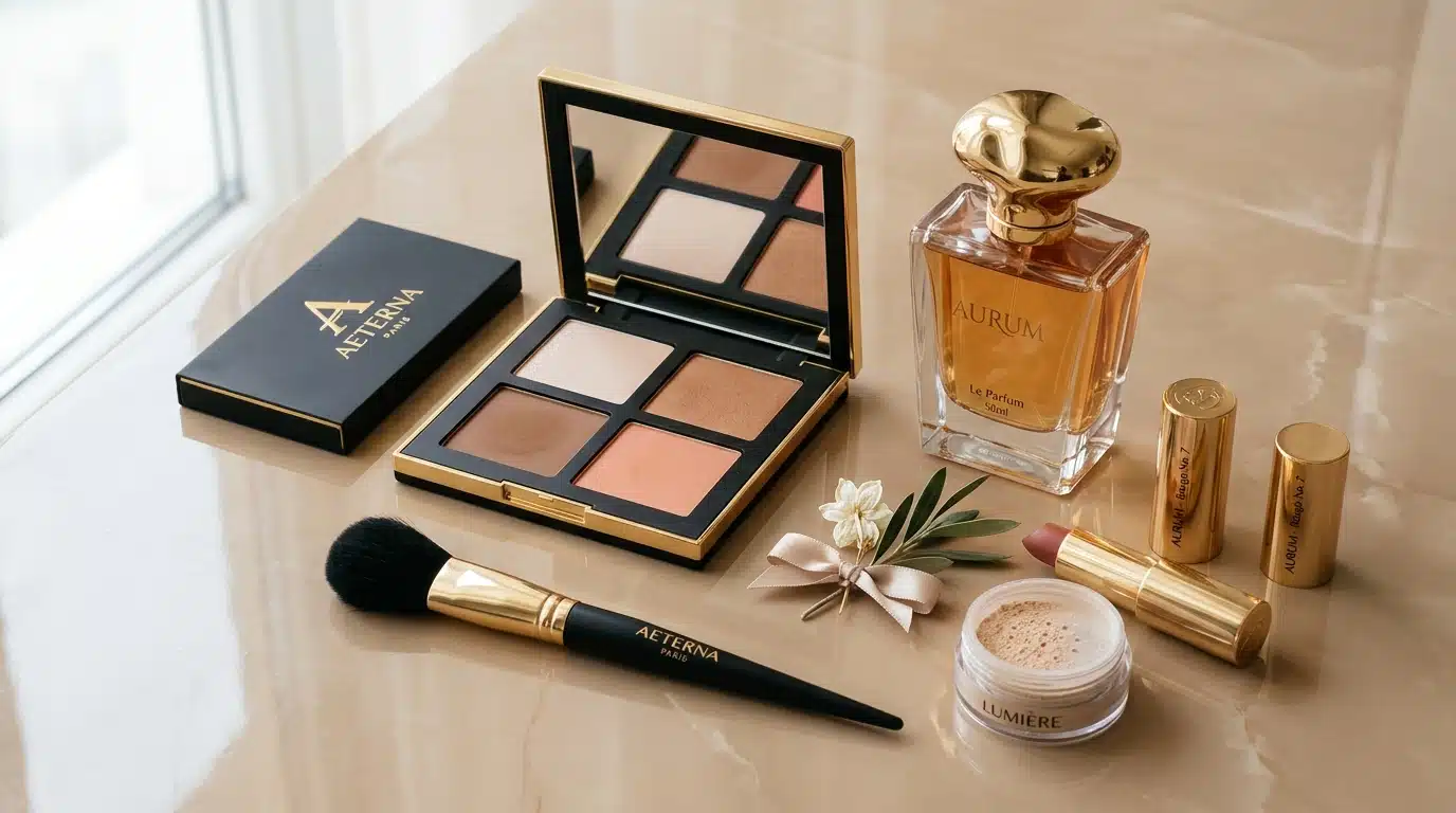 Produits de beauté et parfum évoquant l'ancienne marque KKW Beauty