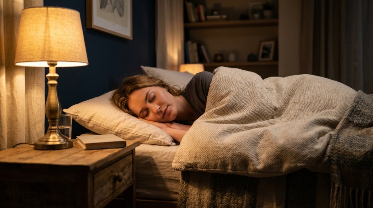 Personne endormie paisiblement dans son lit la nuit