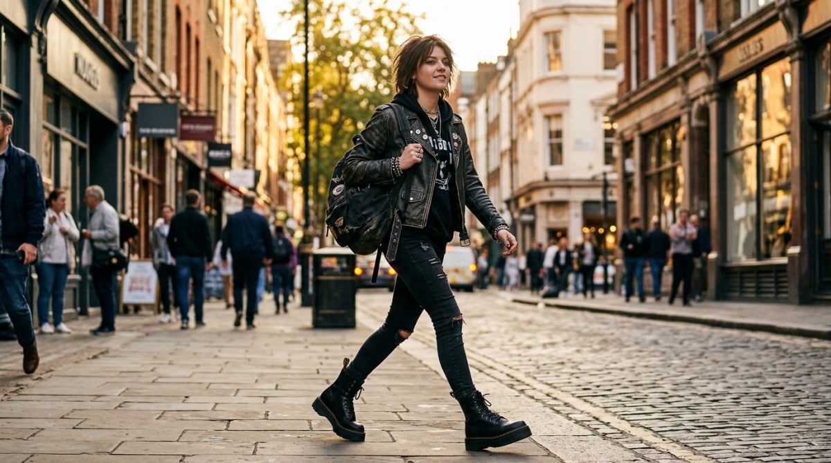 Personne portant des Doc Martens dans la rue