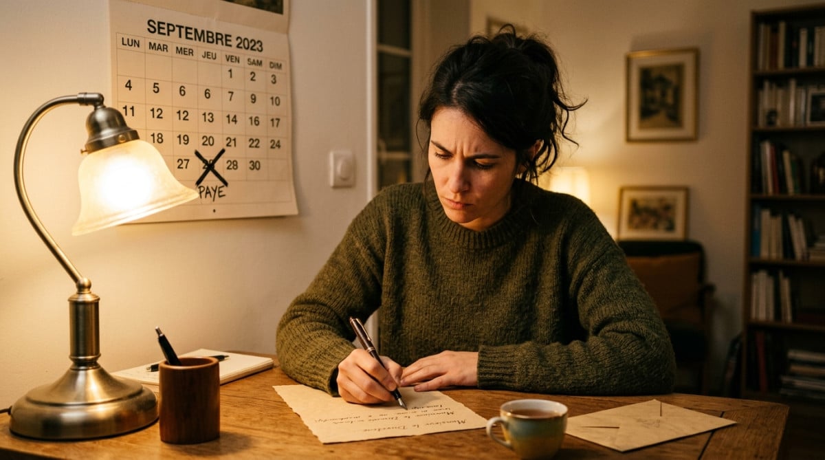 Personne rédige une lettre de réclamation de salaire