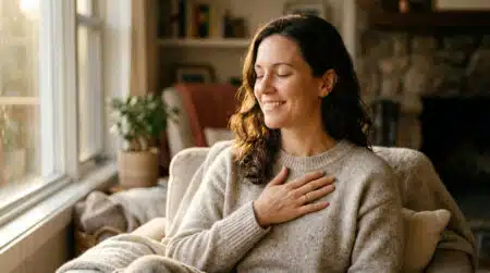 Personne sentant son cœur battre sous sa main