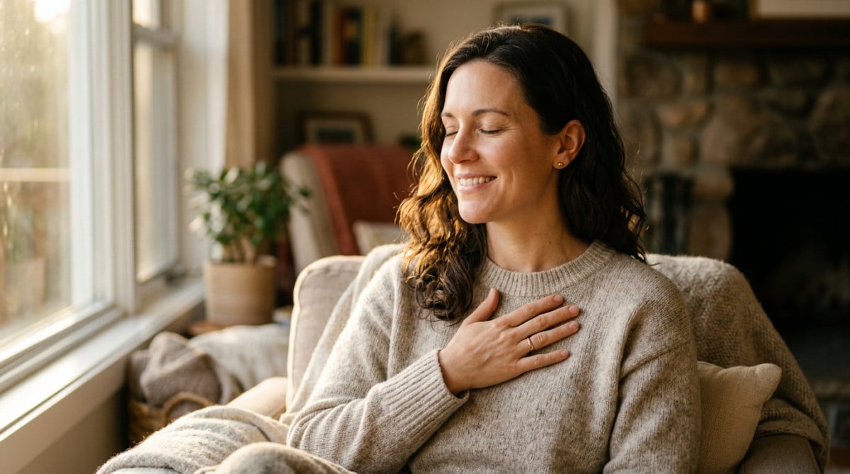 Personne sentant son cœur battre sous sa main