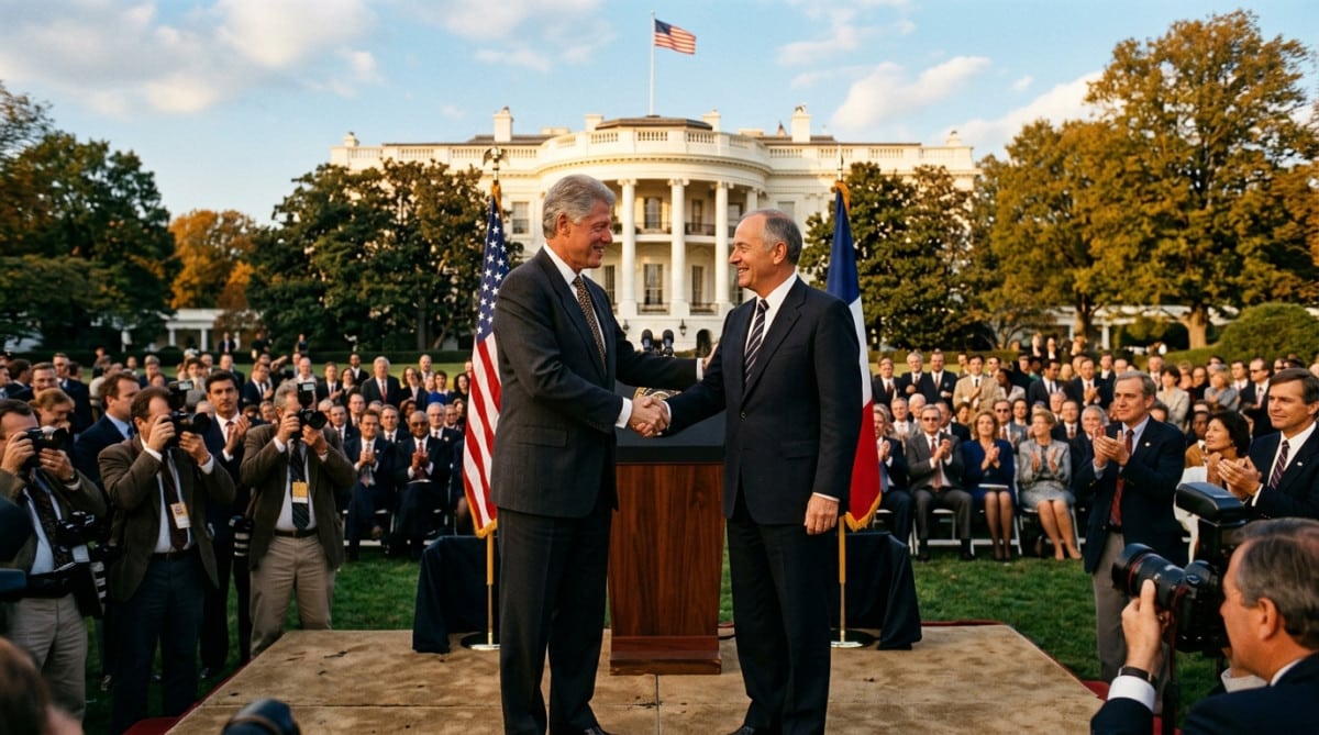 Poignée de main historique entre deux dirigeants en 1993