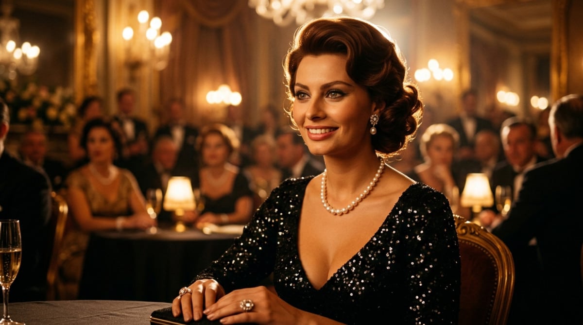 Portrait glamour d'une actrice italienne des années 50