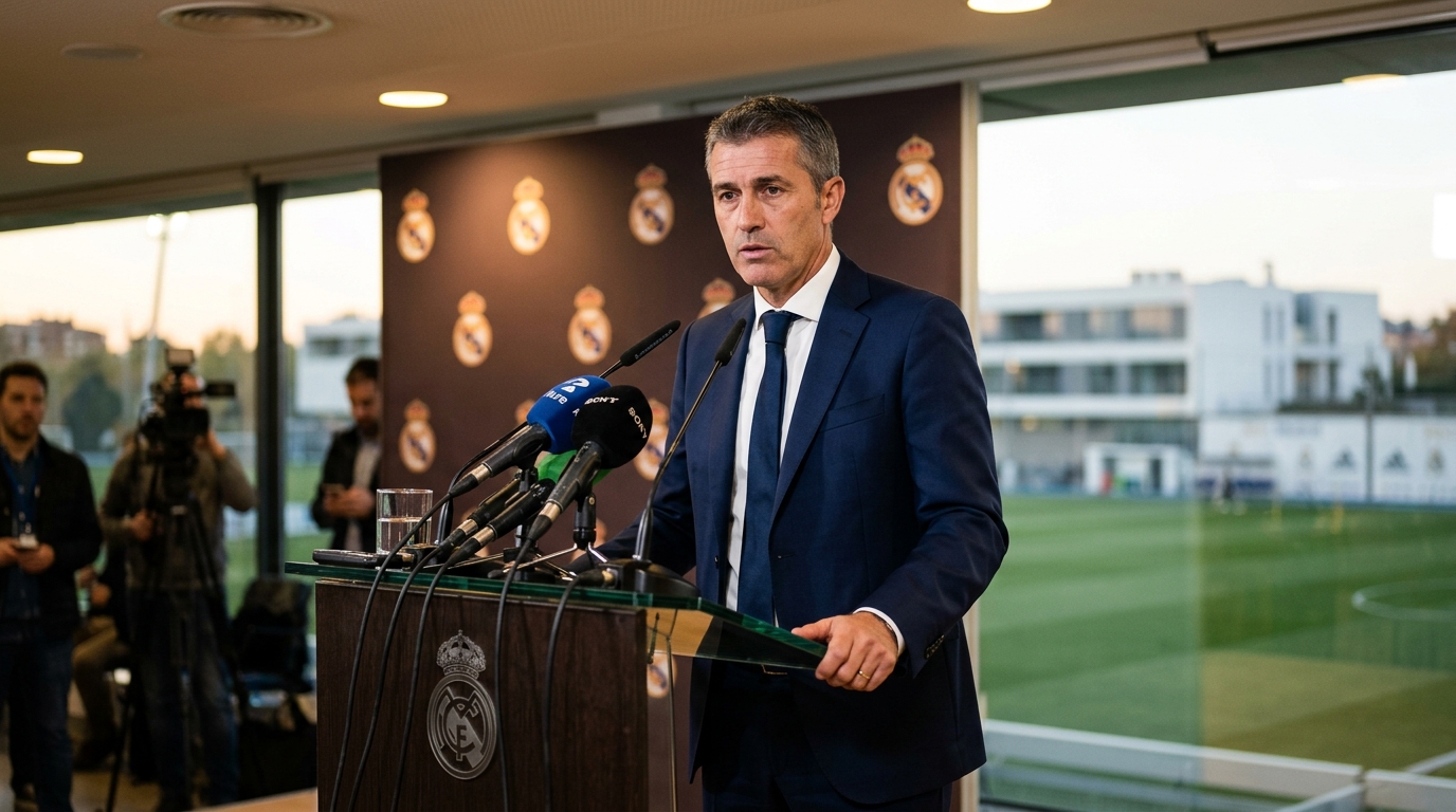 Entraîneur en conférence de presse au Real Madrid