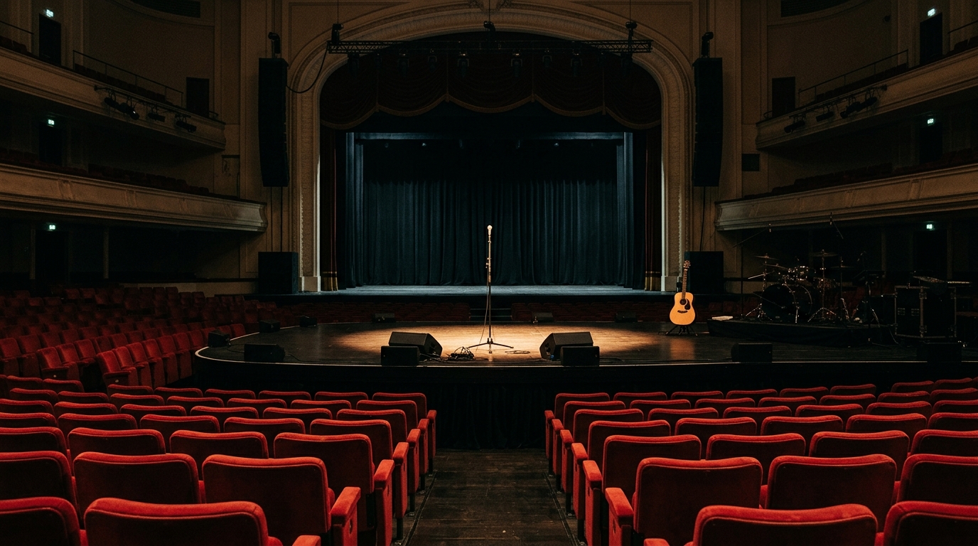 Scène de concert vide sous projecteur