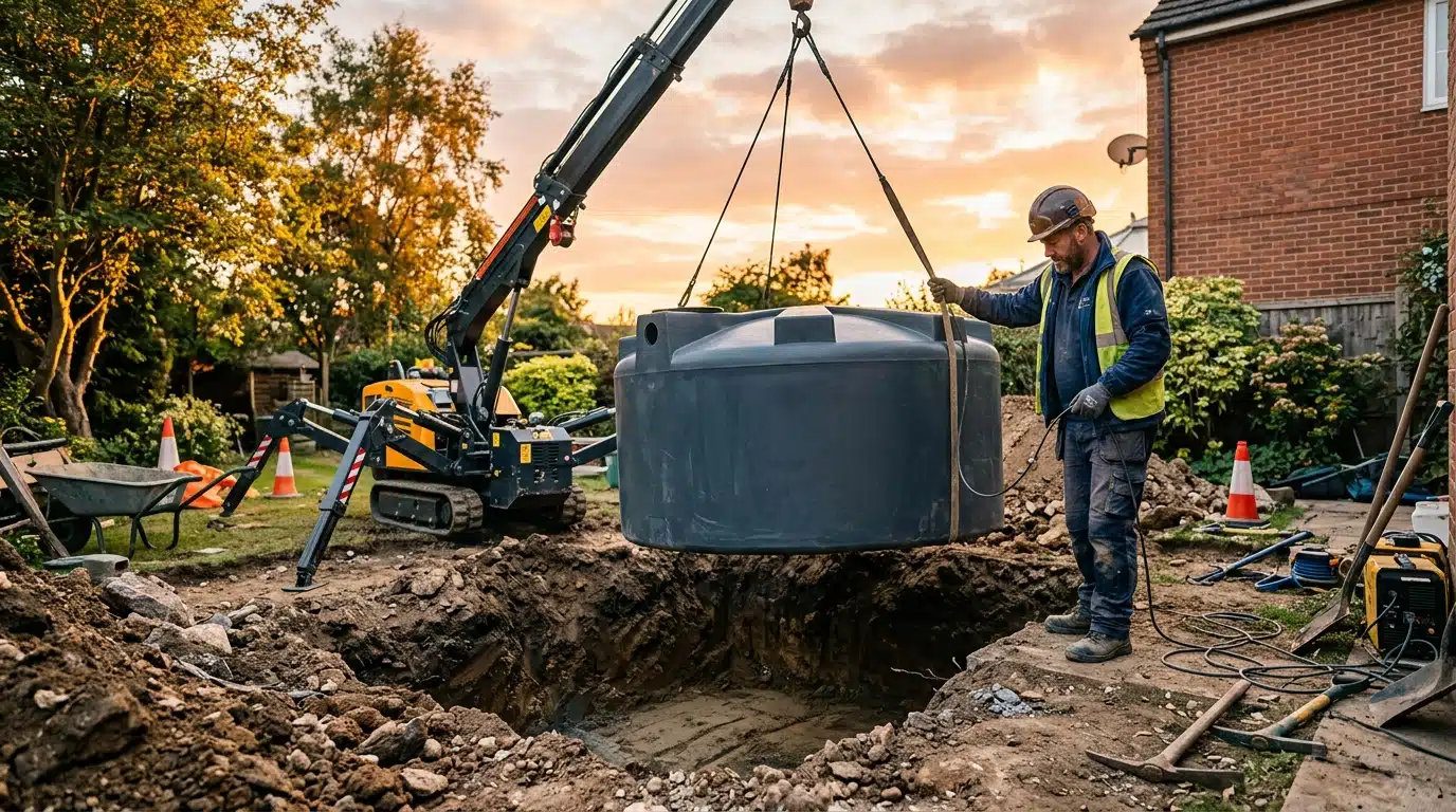 Terrassement pour l'installation d'une cuve enterrée