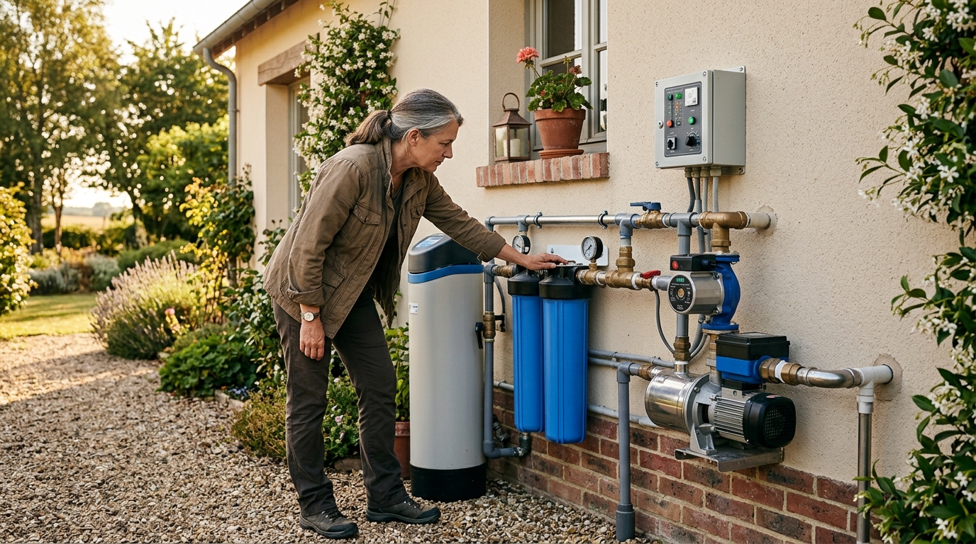 Système de filtration et pompe pour eau de pluie