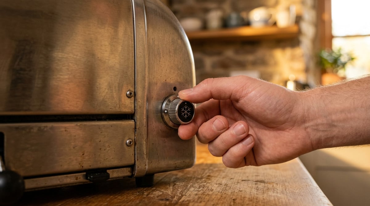 Réglage caché sur le côté d'un grille-pain classique