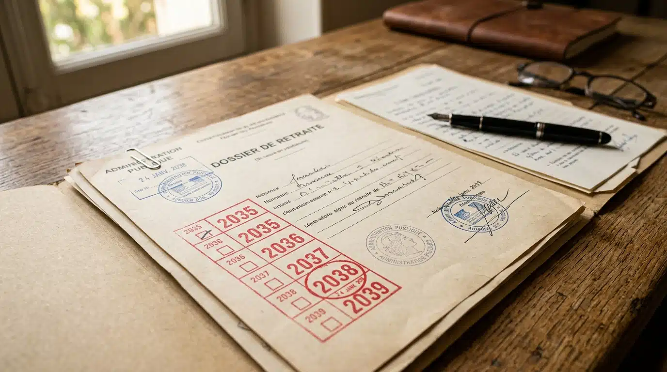 Documents officiels et calendrier posés sur un bureau
