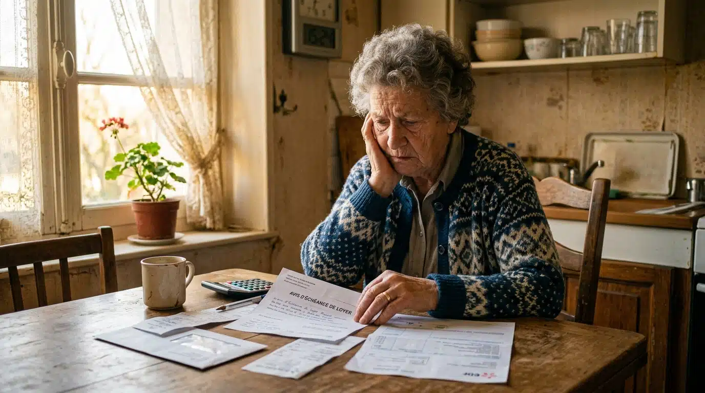 Retraitée inquiète face à ses factures de loyer