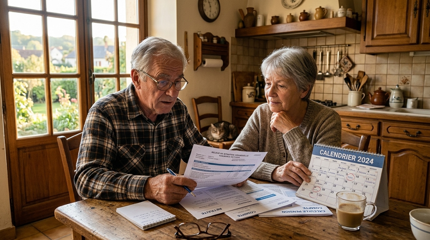 Couple de retraités consultant leurs documents de pension