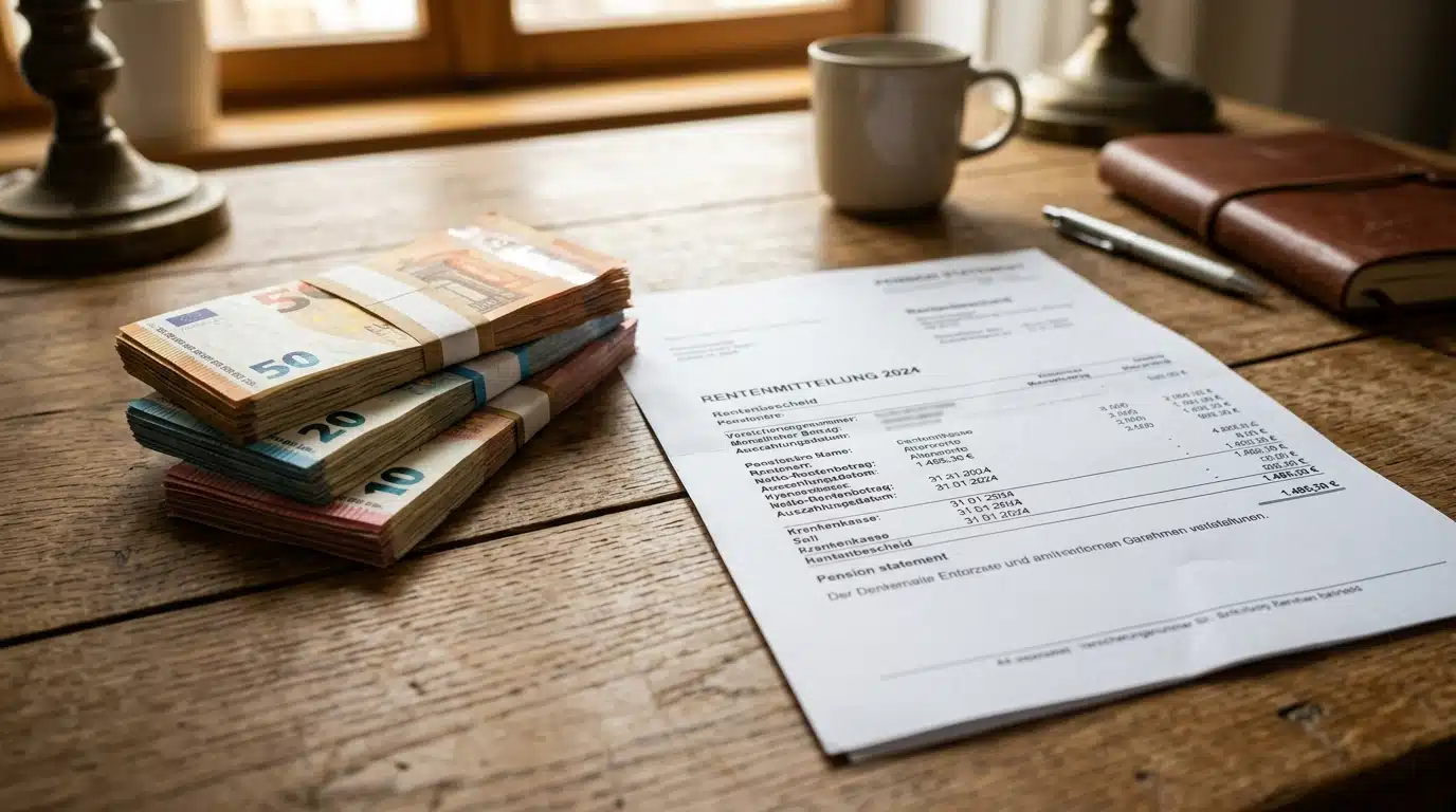 Liasse de billets en euros posée sur un document