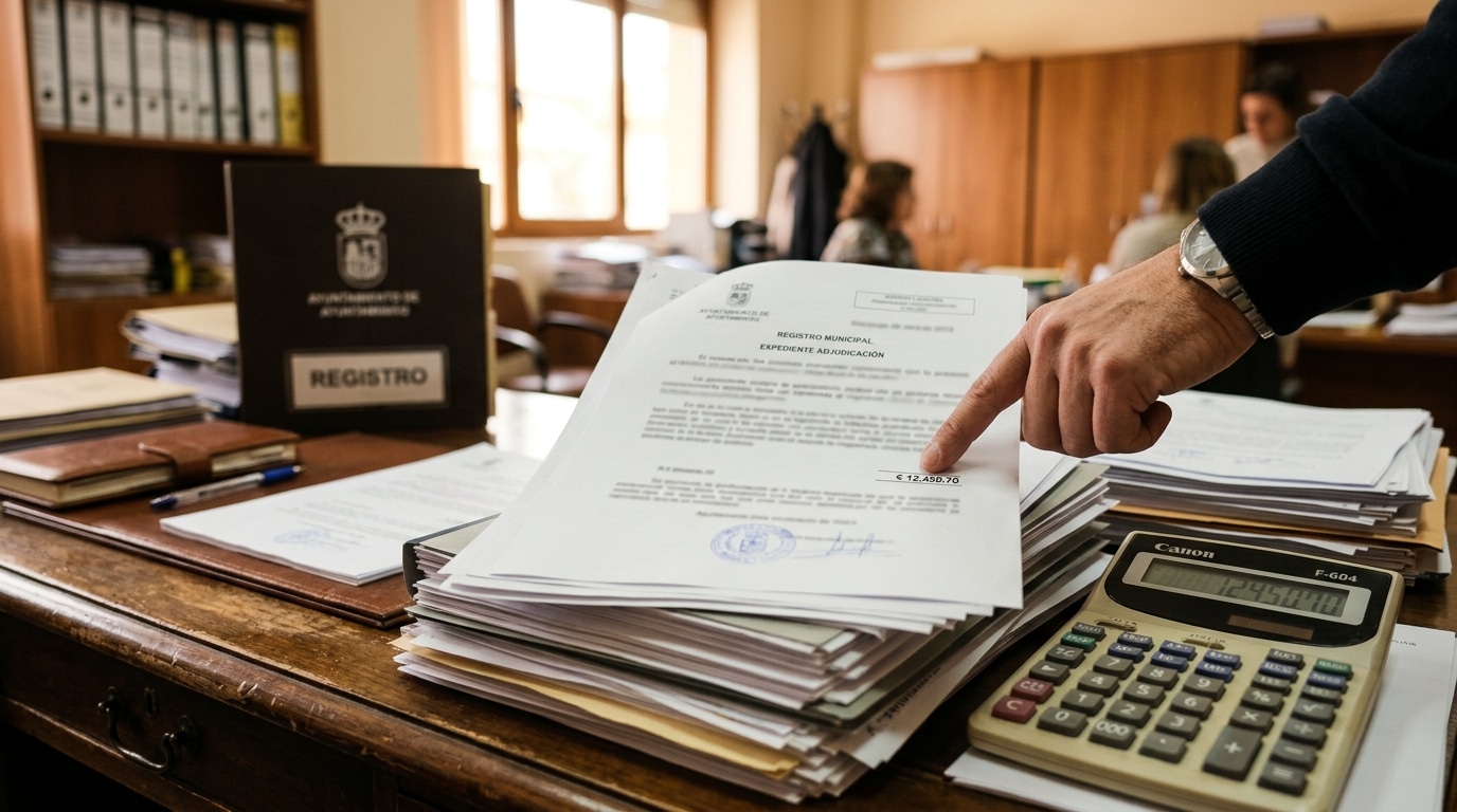 Documents administratifs et calculatrice sur un bureau