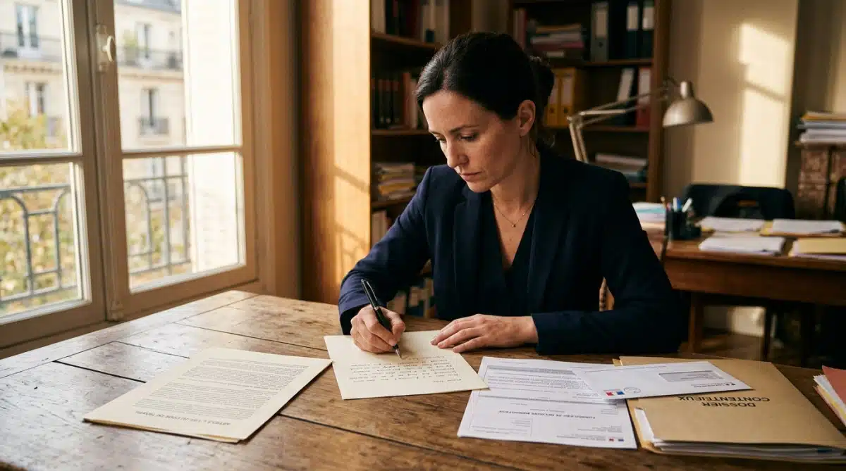 Salarié rédigeant une demande officielle à son employeur