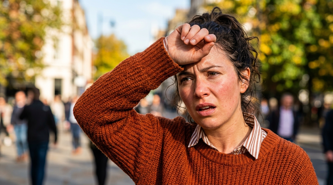 Personne en sueur surprise par la chaleur inattendue