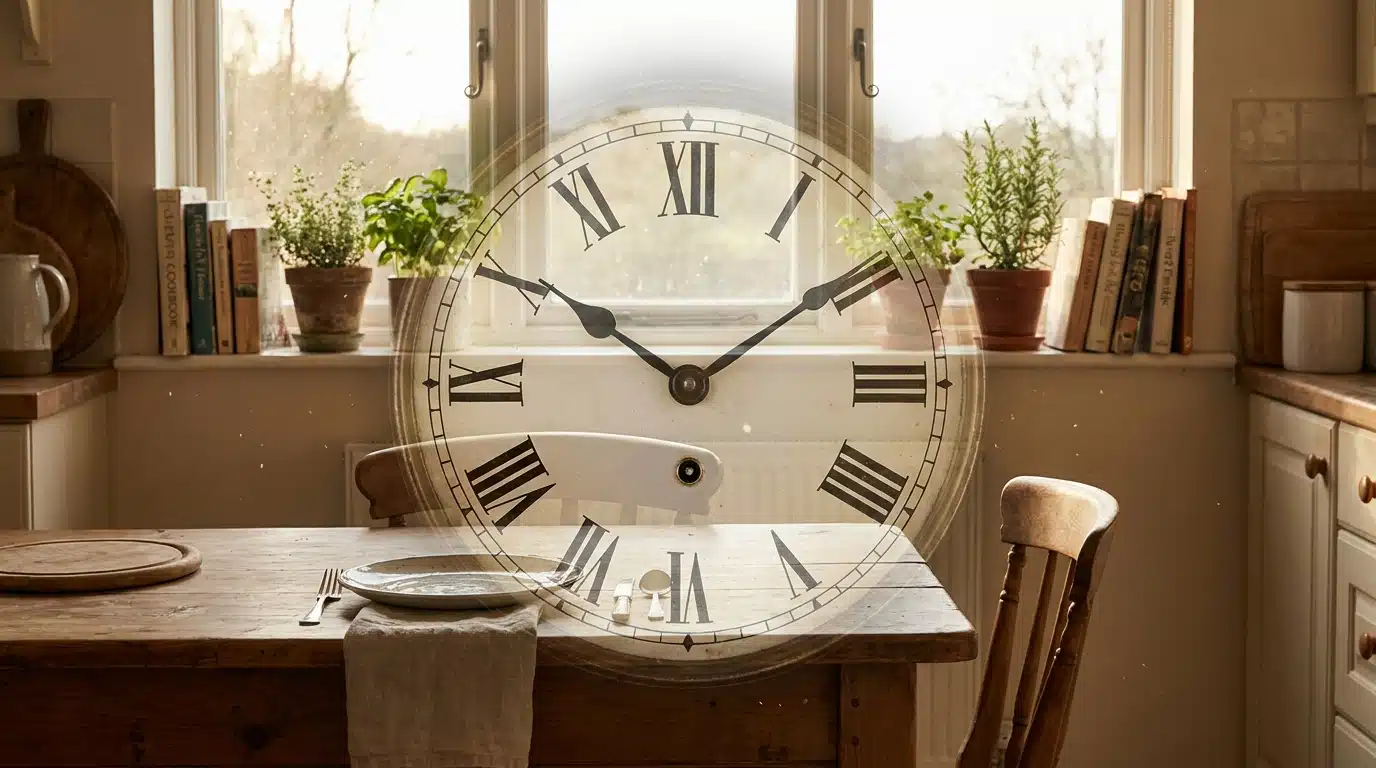 Horloge et assiette vide symbolisant le jeûne intermittent