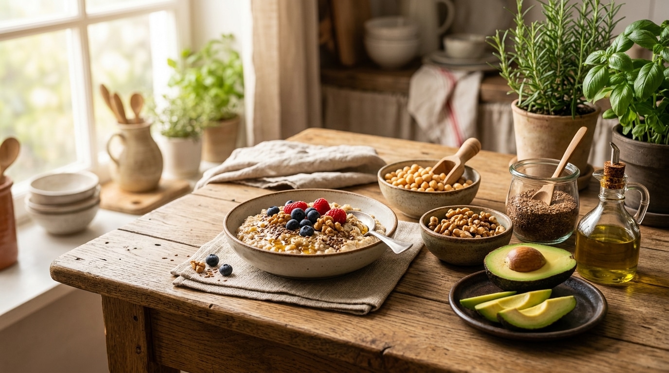 Aliments du régime portfolio sur table en bois