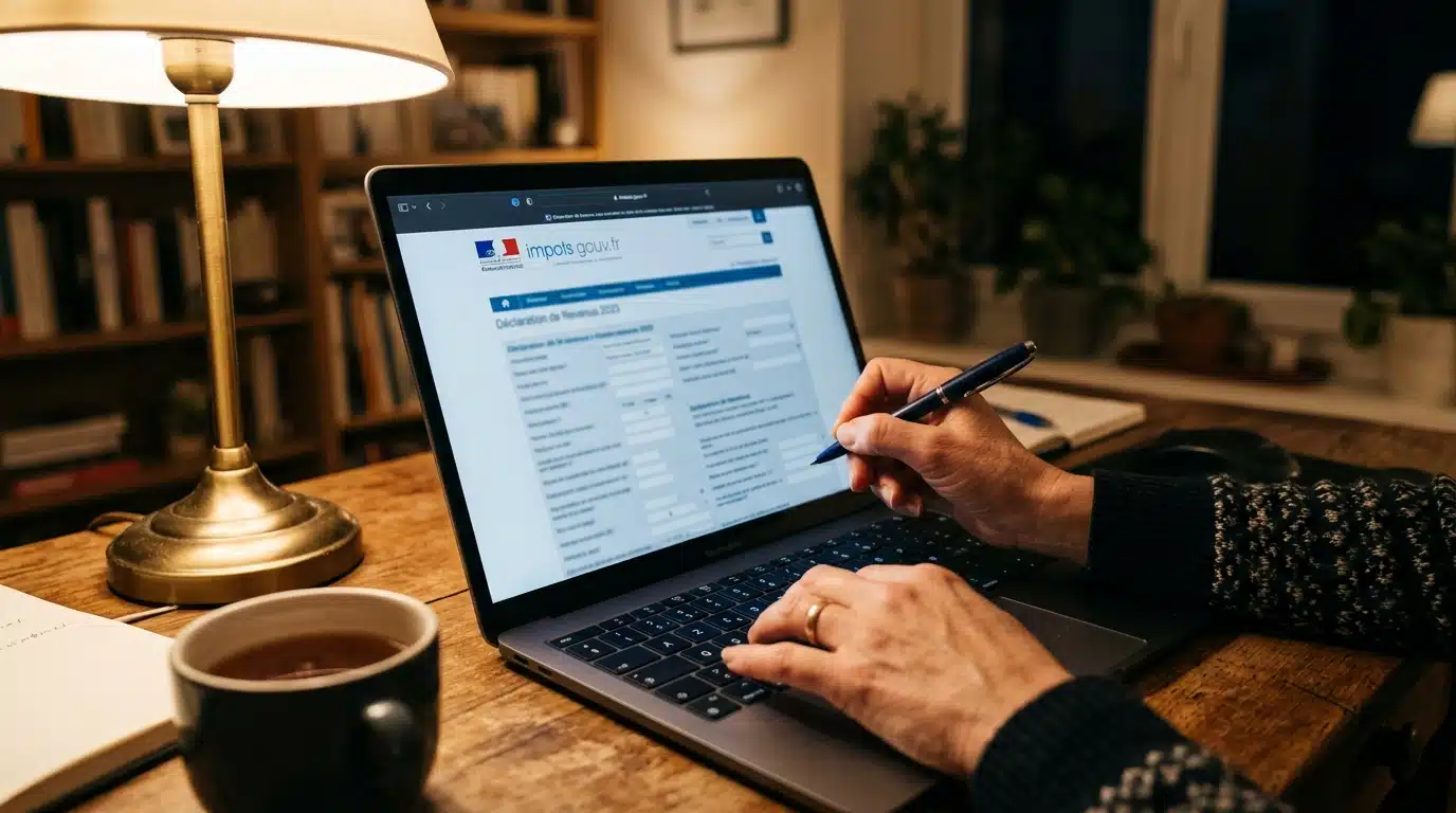 Propriétaire remplissant une demande en ligne aux impôts