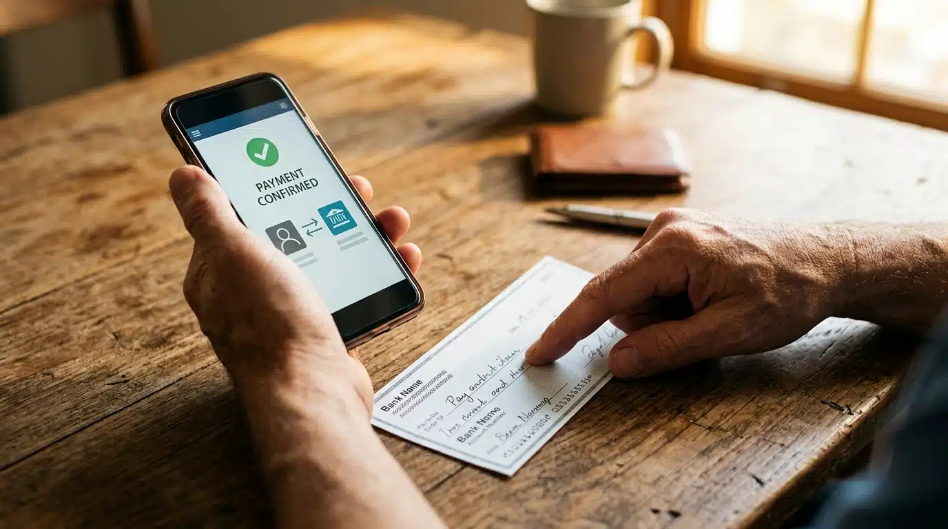 Comparaison paiement chèque et paiement en ligne