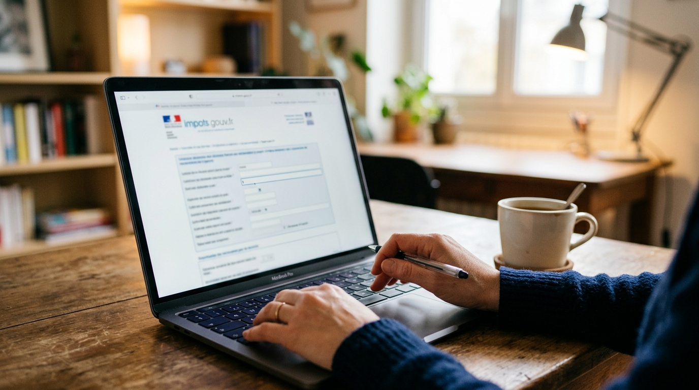 Personne remplissant une réclamation fiscale en ligne
