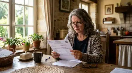 Propriétaire inquiet consultant son avis de taxe foncière