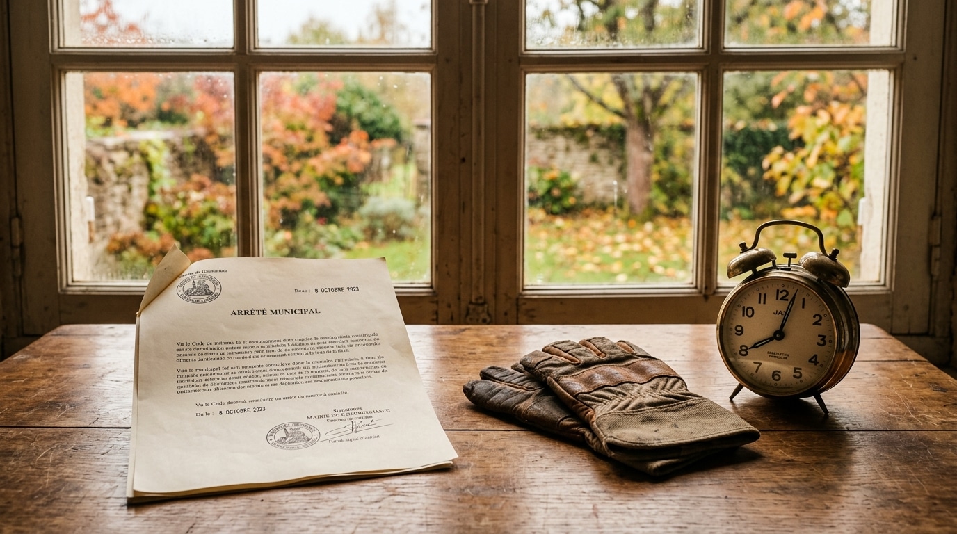 Horloge et document officiel sur un bureau
