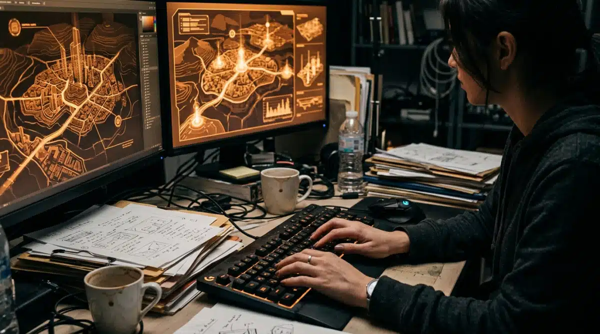 Un développeur travaille de nuit sur un jeu vidéo au budget colossal