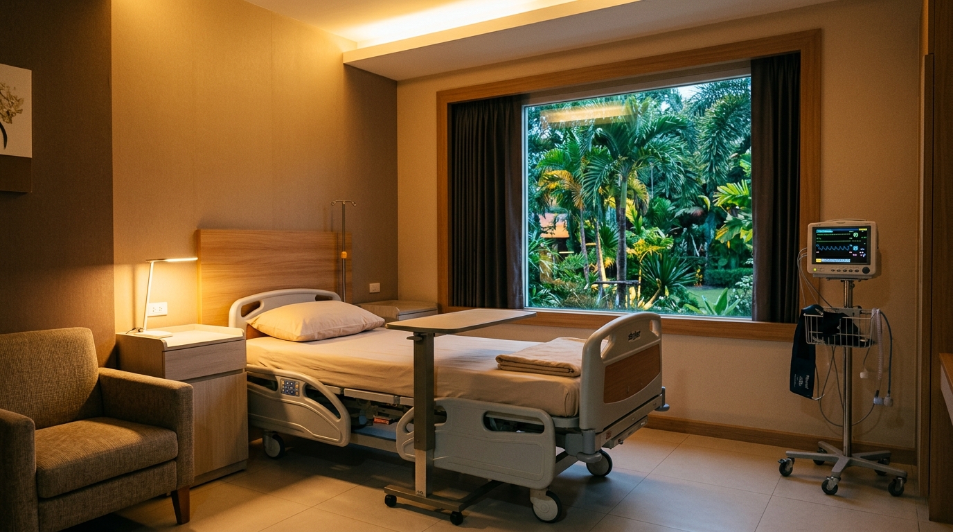 Chambre de clinique esthétique vide en Thaïlande