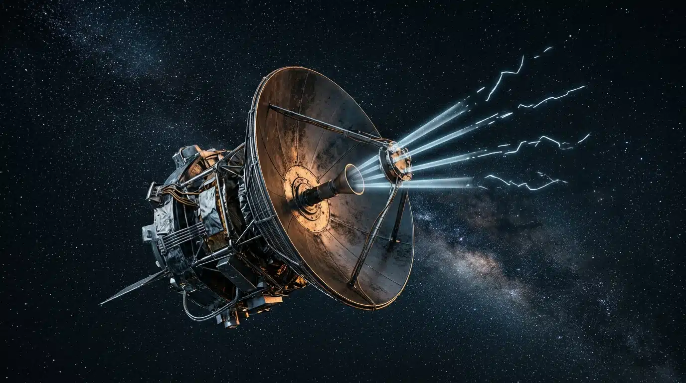 Antenne satellite avec signal radio qui s'estompe