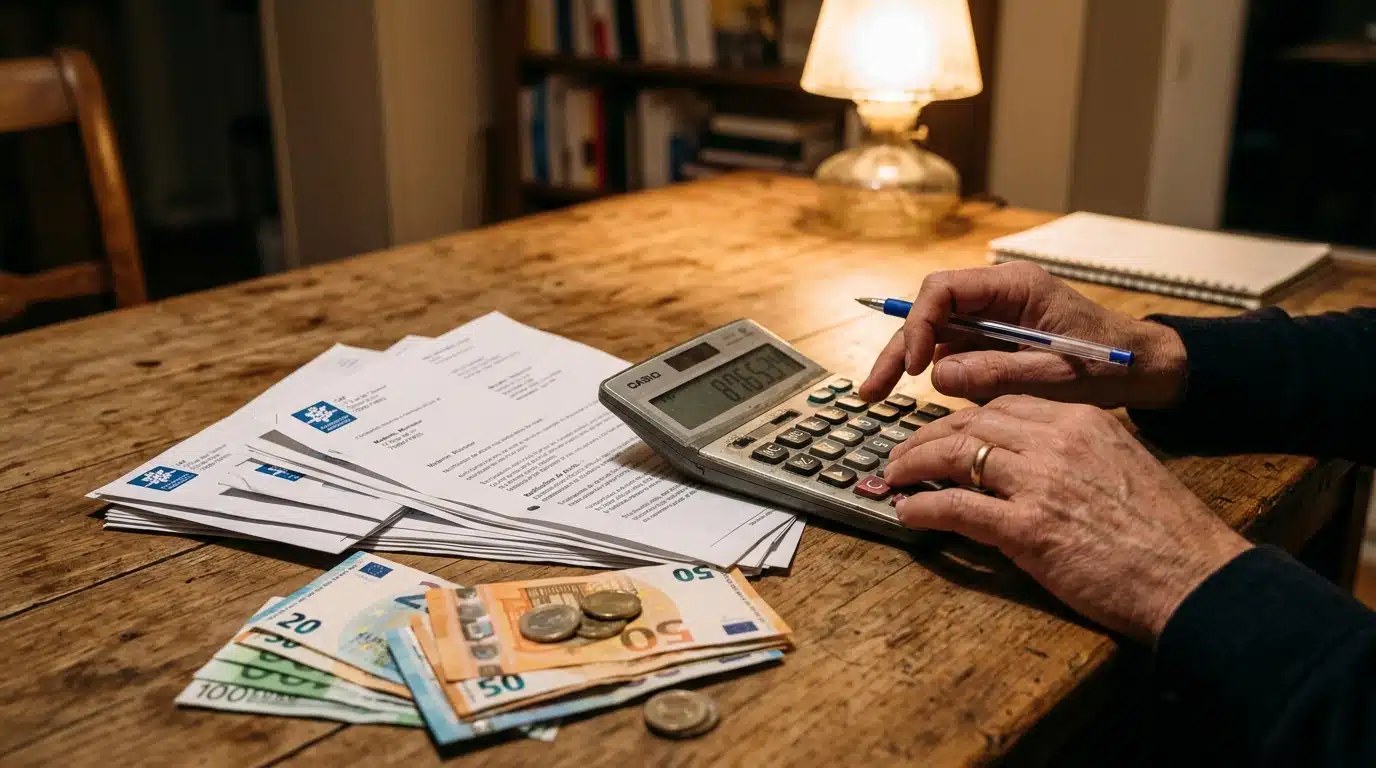 Calcul des aides CAF avec billets et documents