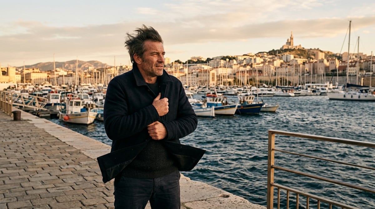 Vent fort sur le port de Marseille en fin de journée