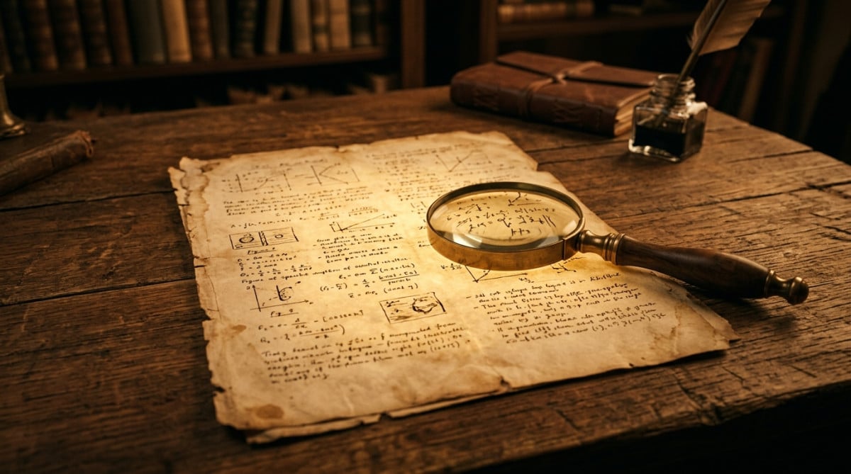 Vieux document scientifique de 1945 sur bureau